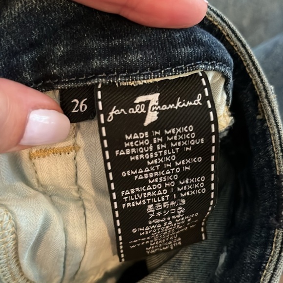 7 For All Mankind Womens Aubrey Blue Denim Mid Rise Skinny Jeans | size 26 - Picture 7 of 8